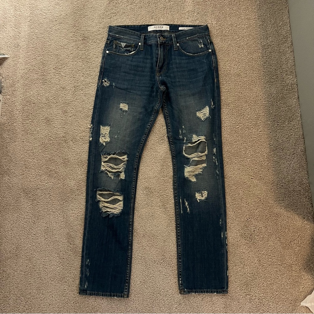 Women’s Distressed Blue Jeans